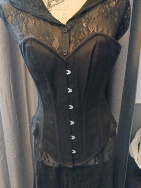 Authentic Black Waist-Cinching Overbust Corset